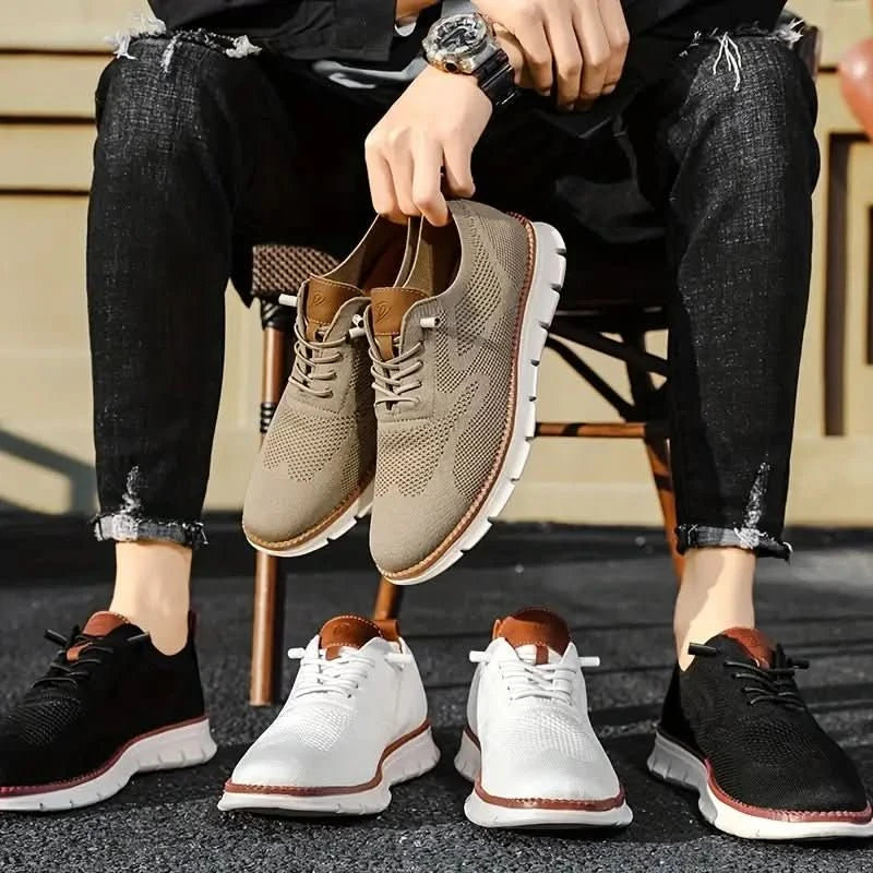 Men's Low-Cut Sneakers with Breathable Design & Flexible Sole | L&S - 17 - London-stylehouse.com