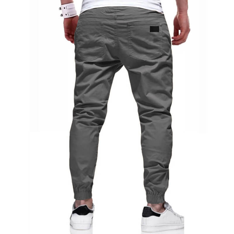 Joggers Men Slim Fit with Elastic Waistband and Side Pockets | L&S - 5 - London-stylehouse.com