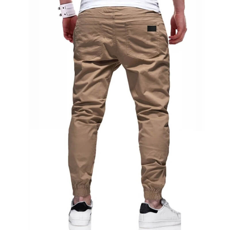 Joggers Men Slim Fit with Elastic Waistband and Side Pockets | L&S - 6 - London-stylehouse.com