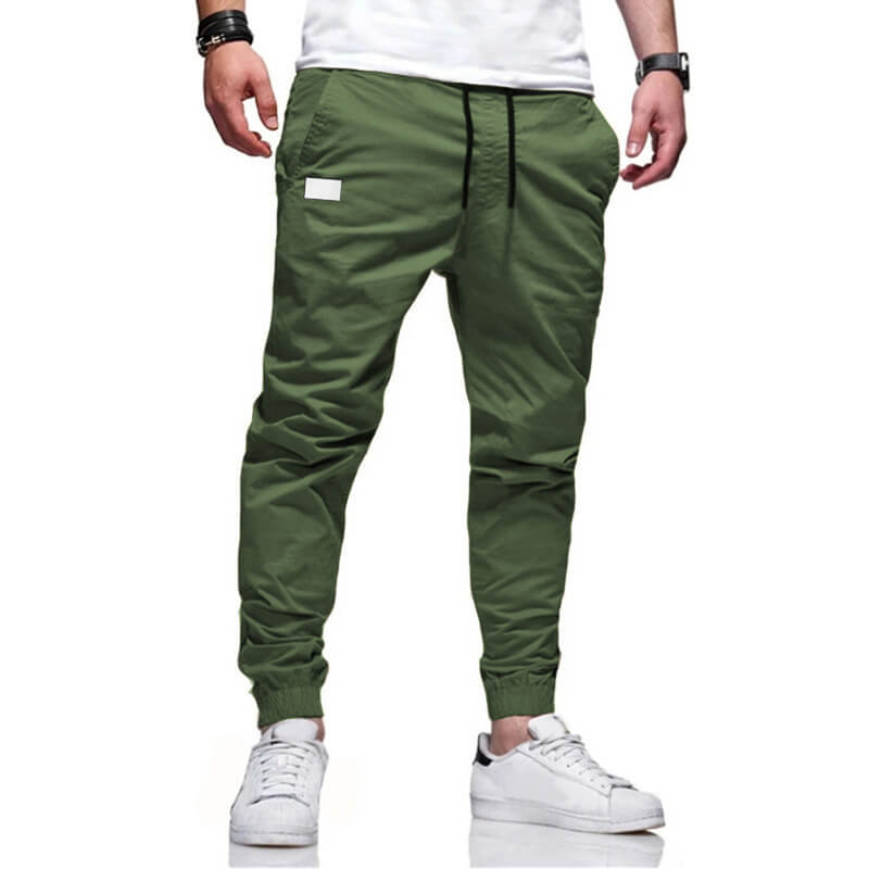 Joggers Men Slim Fit with Elastic Waistband and Side Pockets | L&S - 8 - London-stylehouse.com