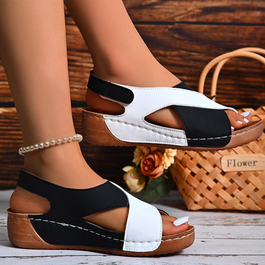 Women's Sandals with Open-Heel Design + Trendy Crossover Straps | L&S - 3 - London-stylehouse.com