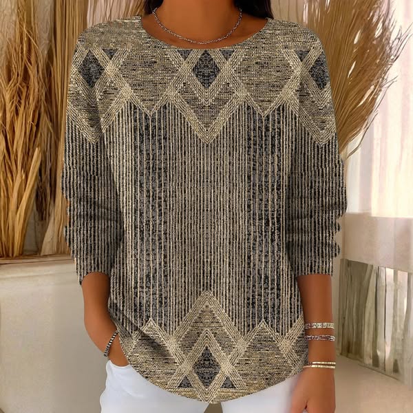 Women's Pullover with Geometric Pattern and Relaxed Fit | L&S - 1 - London-stylehouse.com