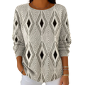 Women's Pullover with Geometric Pattern and Relaxed Fit | L&S - 4 - London-stylehouse.com