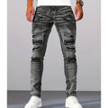 Men's Slim-Fit Jeans with Distressed Detailing | L&S - 7 - London-stylehouse.com