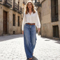 Wide Leg Trousers Women's High-Waisted Cut with Flattering Fit | L&S - 5 - London-stylehouse.com