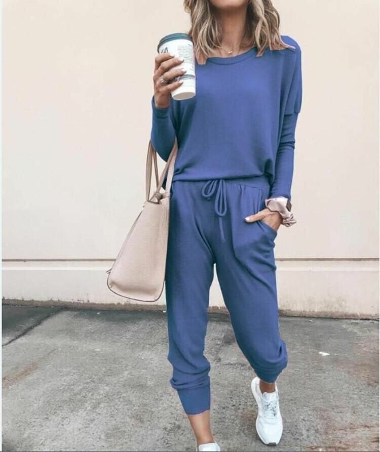 Two-Piece Set Women's Relaxed Fit with Drawstring Waist | L&S - 6 - London-stylehouse.com