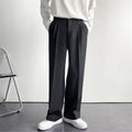 Men's Tailored Trousers with Straight Cut and Soft Pleats | L&S - 1 - London-stylehouse.com