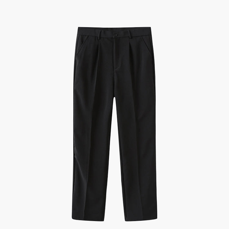 Men's Tailored Trousers with Straight Cut and Soft Pleats | L&S - 2 - London-stylehouse.com