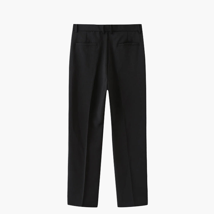 Men's Tailored Trousers with Straight Cut and Soft Pleats | L&S - 3 - London-stylehouse.com