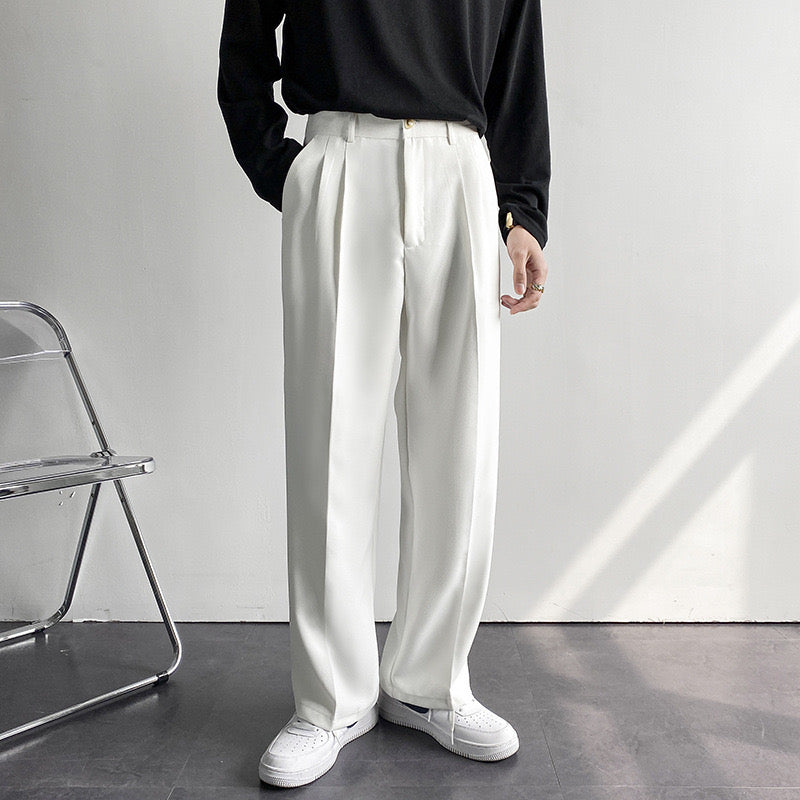 Men's Tailored Trousers with Straight Cut and Soft Pleats | L&S - 10 - London-stylehouse.com