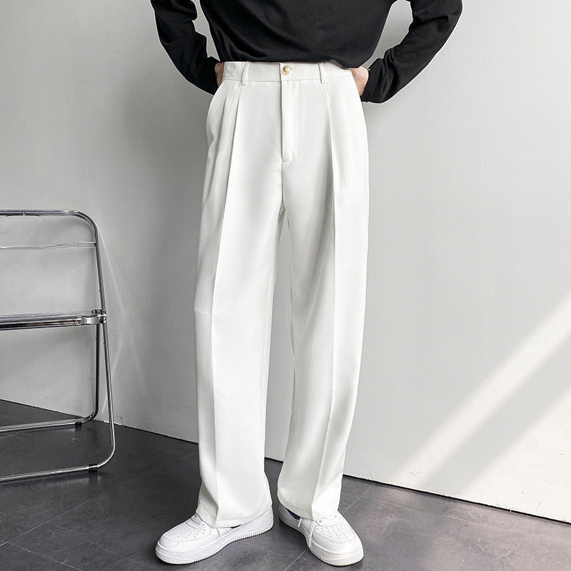 Men's Tailored Trousers with Straight Cut and Soft Pleats | L&S - 11 - London-stylehouse.com