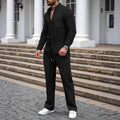 Men's Two-Piece Set with Relaxed Fit and Classic Waffle Texture | L&S - 6 - London-stylehouse.com