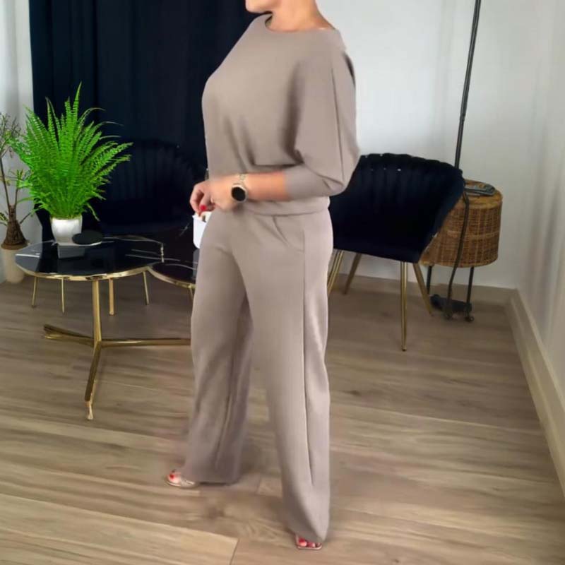 Chic Women's Outfit with Long Cardigan and Wide-Leg Trousers | L&S - 6 - London-stylehouse.com