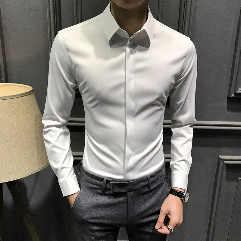Men's Fitted Long Sleeve Shirt with Tailored Cut | L&S - 1 - London-stylehouse.com