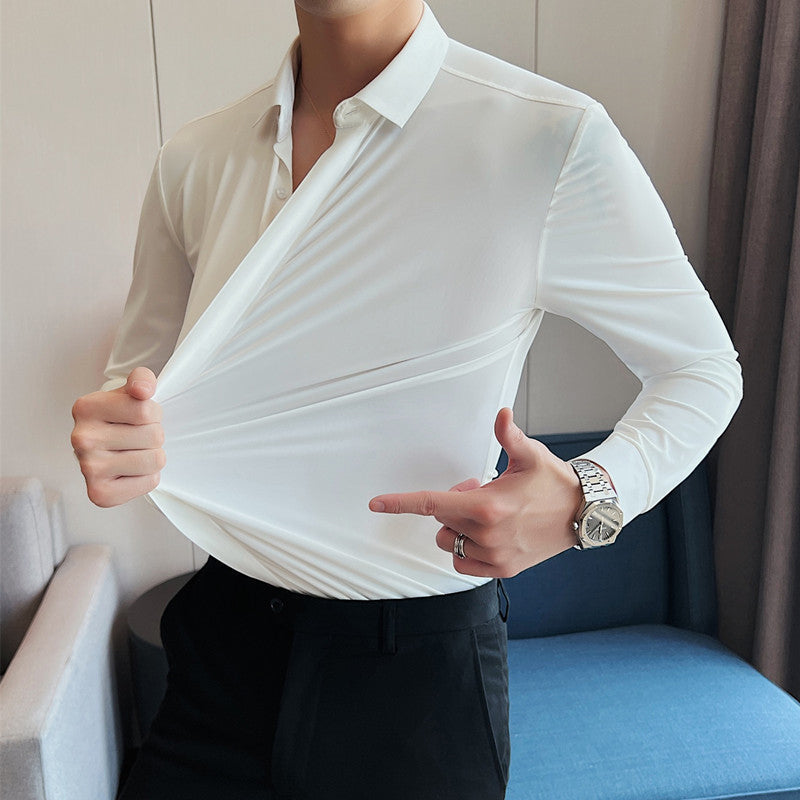 Men's Fitted Long Sleeve Shirt with Tailored Cut | L&S - 2 - London-stylehouse.com
