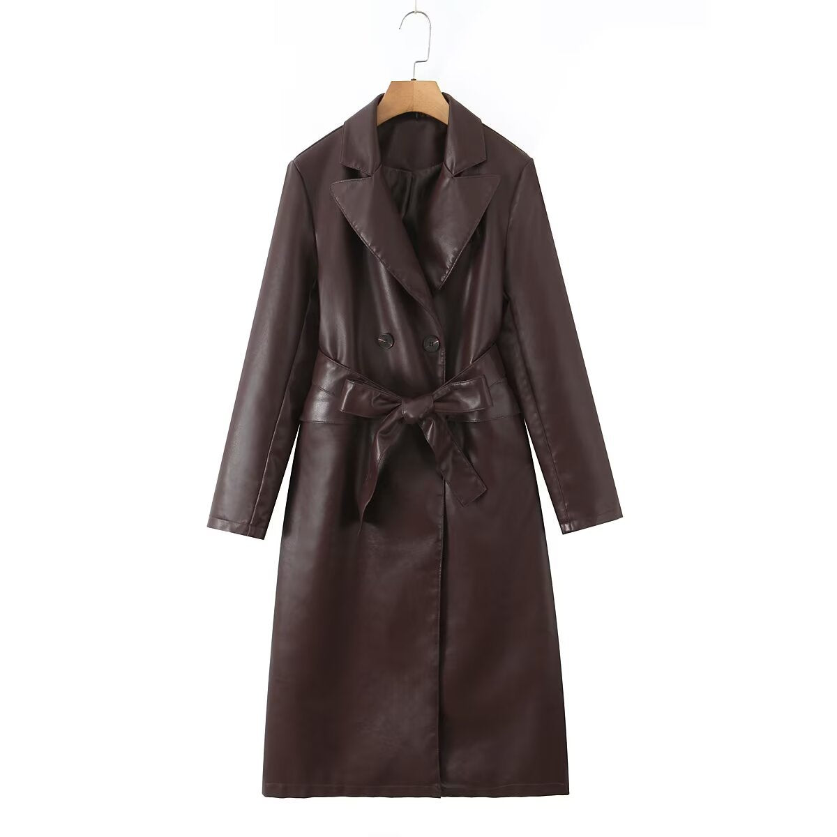Trench Coat Women's Longline Design with Belted Waist | L&S - 1 - London-stylehouse.com