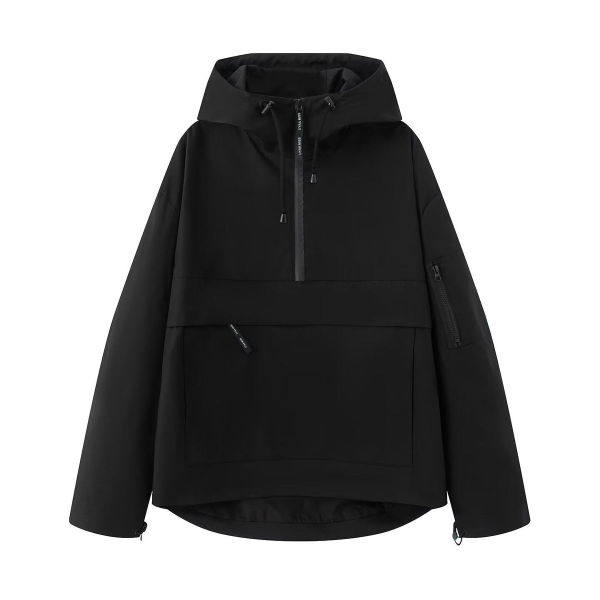 Women's Oversized Anorak with Hood and Kangaroo Pocket | L&S - 1 - London-stylehouse.com