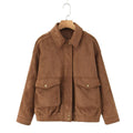 Women's Oversized Jacket with Flap Pockets and Elasticated Hem | L&S - 6 - London-stylehouse.com