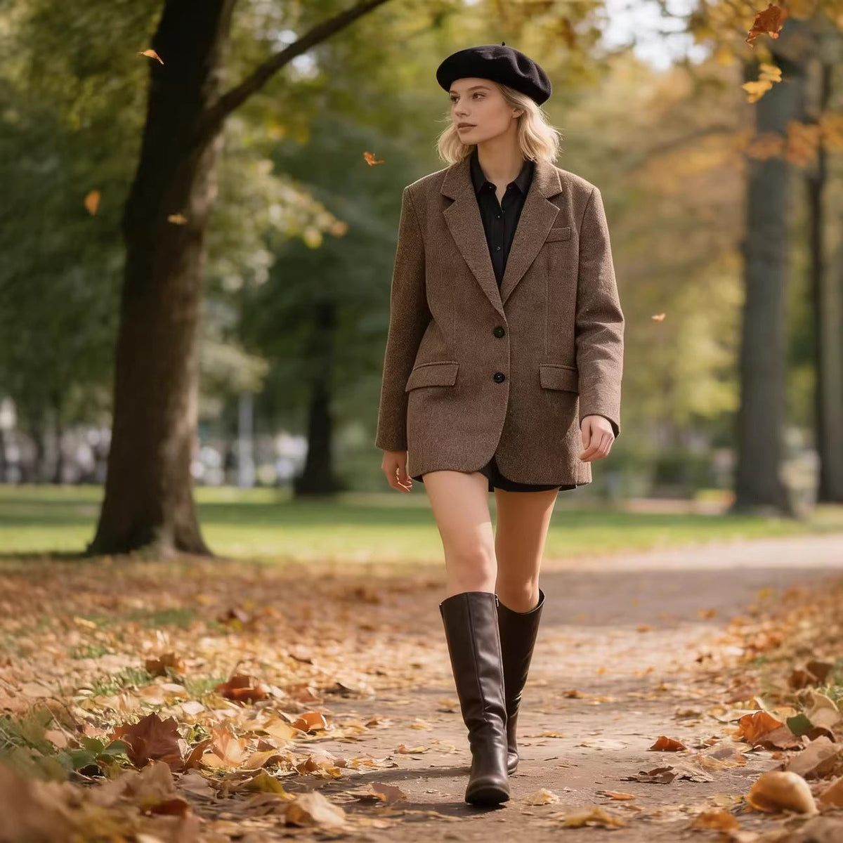 Women's Tailored Blazer with Flap Pockets | L&S - 1 - London-stylehouse.com