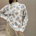 Women's Oversized Sweater with High Roll Neck and Bold Print | L&S - 1 - London-stylehouse.com