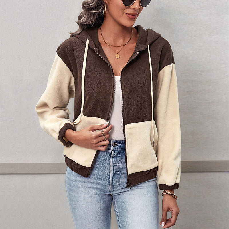 Jacket Women's Relaxed Fit with Hood and Contrast Panels | L&S - 3 - London-stylehouse.com