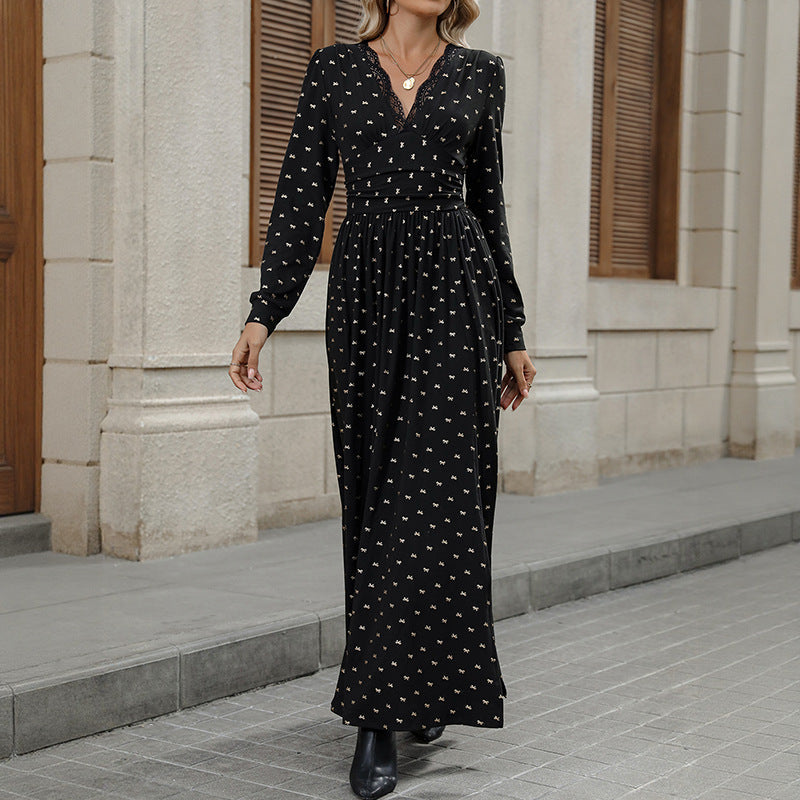 Maxi Dress Women's V-Neckline with Side Slit | L&S - 6 - London-stylehouse.com