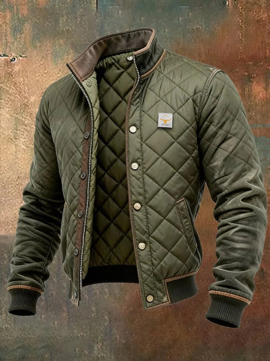 Men's Quilted Jacket with Stand-Up Collar + Comfortable Fit | L&S - 1 - London-stylehouse.com