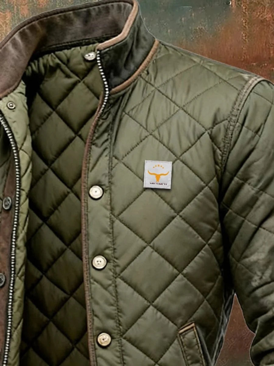 Men's Quilted Jacket with Stand-Up Collar + Comfortable Fit | L&S - 2 - London-stylehouse.com