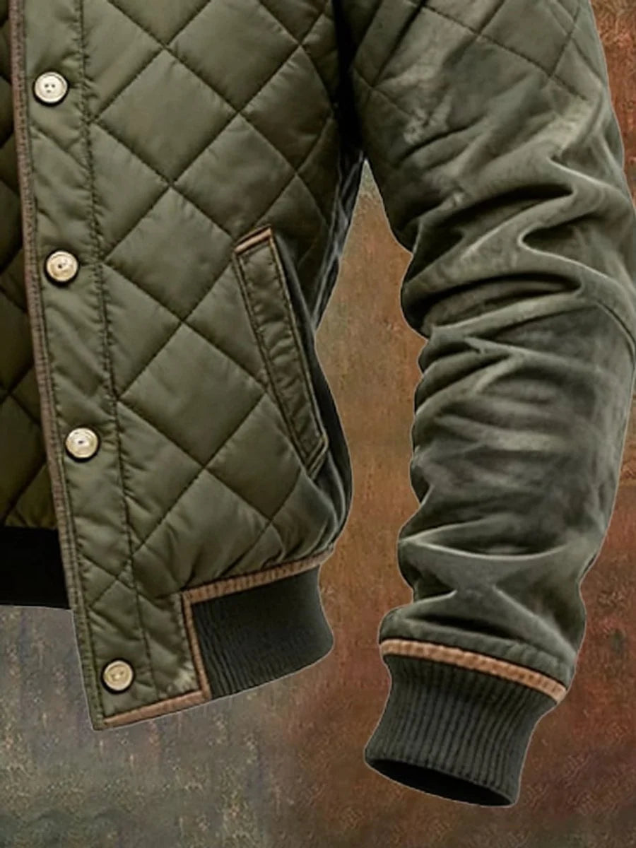 Men's Quilted Jacket with Stand-Up Collar + Comfortable Fit | L&S - 3 - London-stylehouse.com