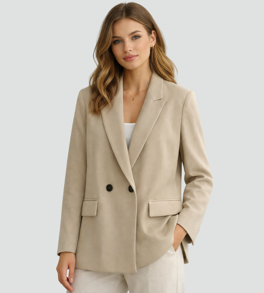 Blazer Women's Tailored Fit with Double-Breasted Front | L&S - 2 - London-stylehouse.com