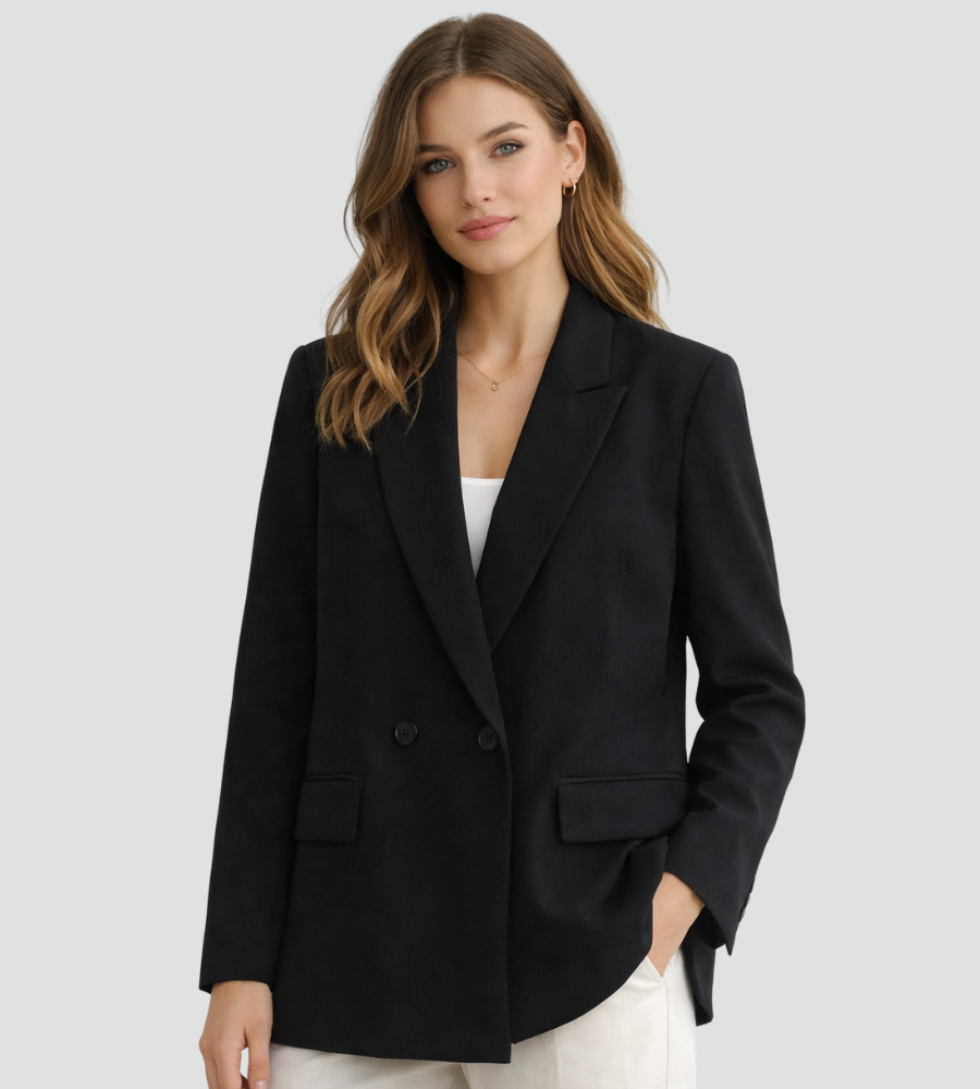 Blazer Women's Tailored Fit with Double-Breasted Front | L&S - 6 - London-stylehouse.com