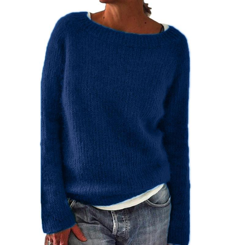 Pullover Women's Relaxed Fit with Wide Neckline + Effortless Comfort | L&S - 3 - London-stylehouse.com