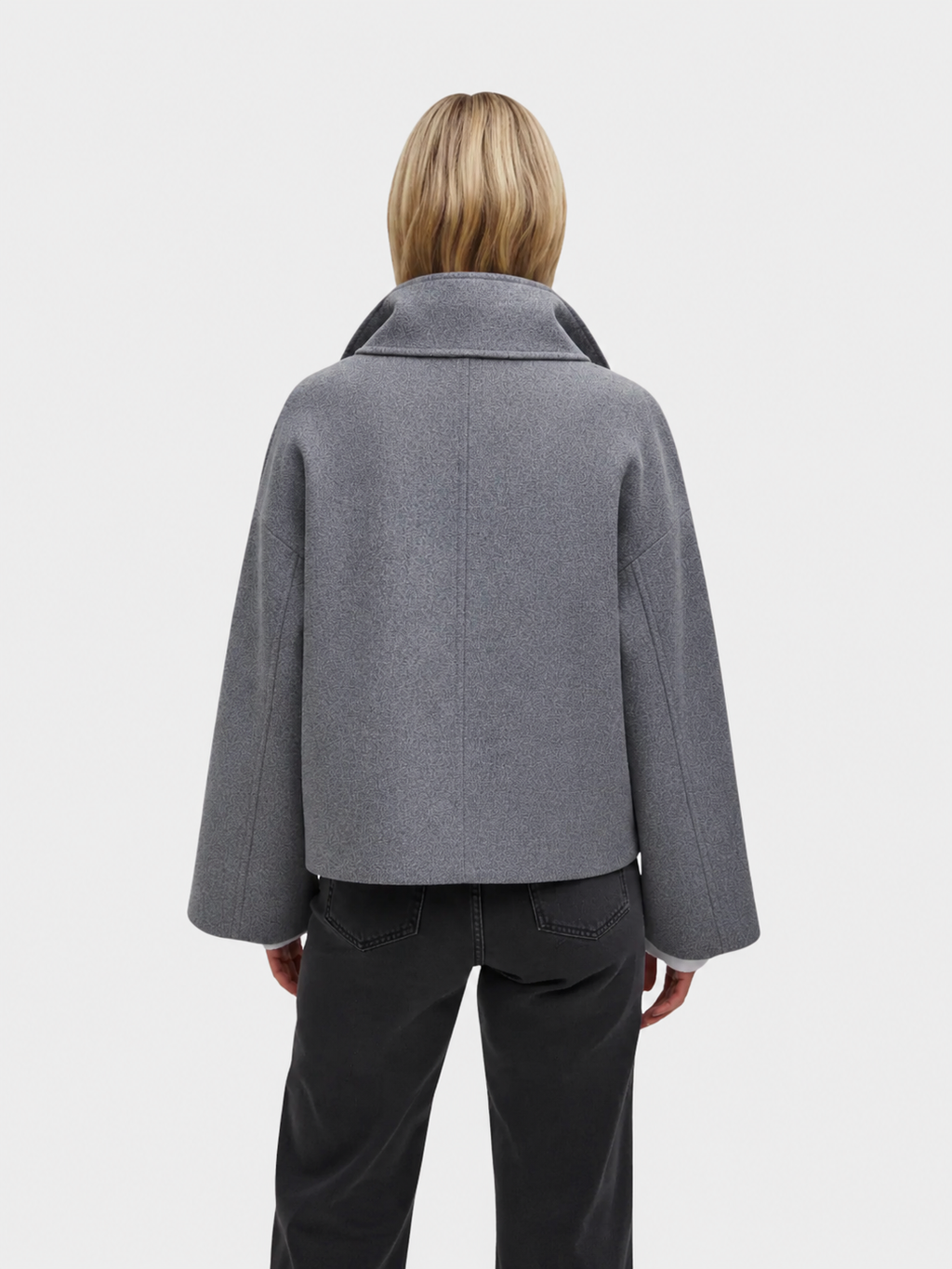 Women's Double-Breasted Jacket with Broad Collar and Bell Sleeves | L&S - 2 - London-stylehouse.com