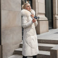 Coat Women's Long Insulated Design with Faux Fur Hood | L&S - 3 - London-stylehouse.com