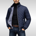Men's Quilted Jacket with Stand Collar and Functional Pockets | L&S - 1 - London-stylehouse.com