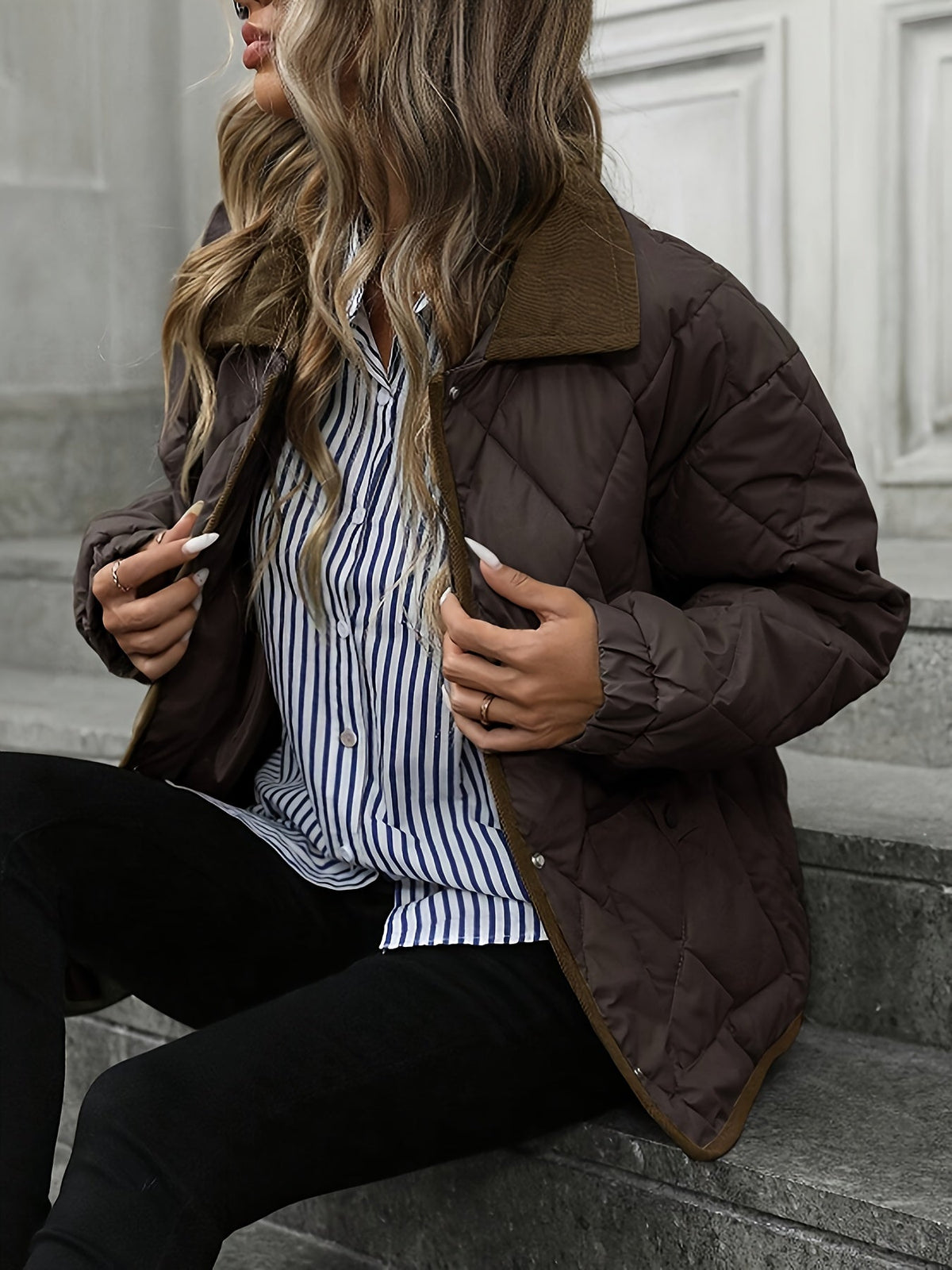 Quilted Women's Jacket with Functional Pockets | L&S - 3 - London-stylehouse.com