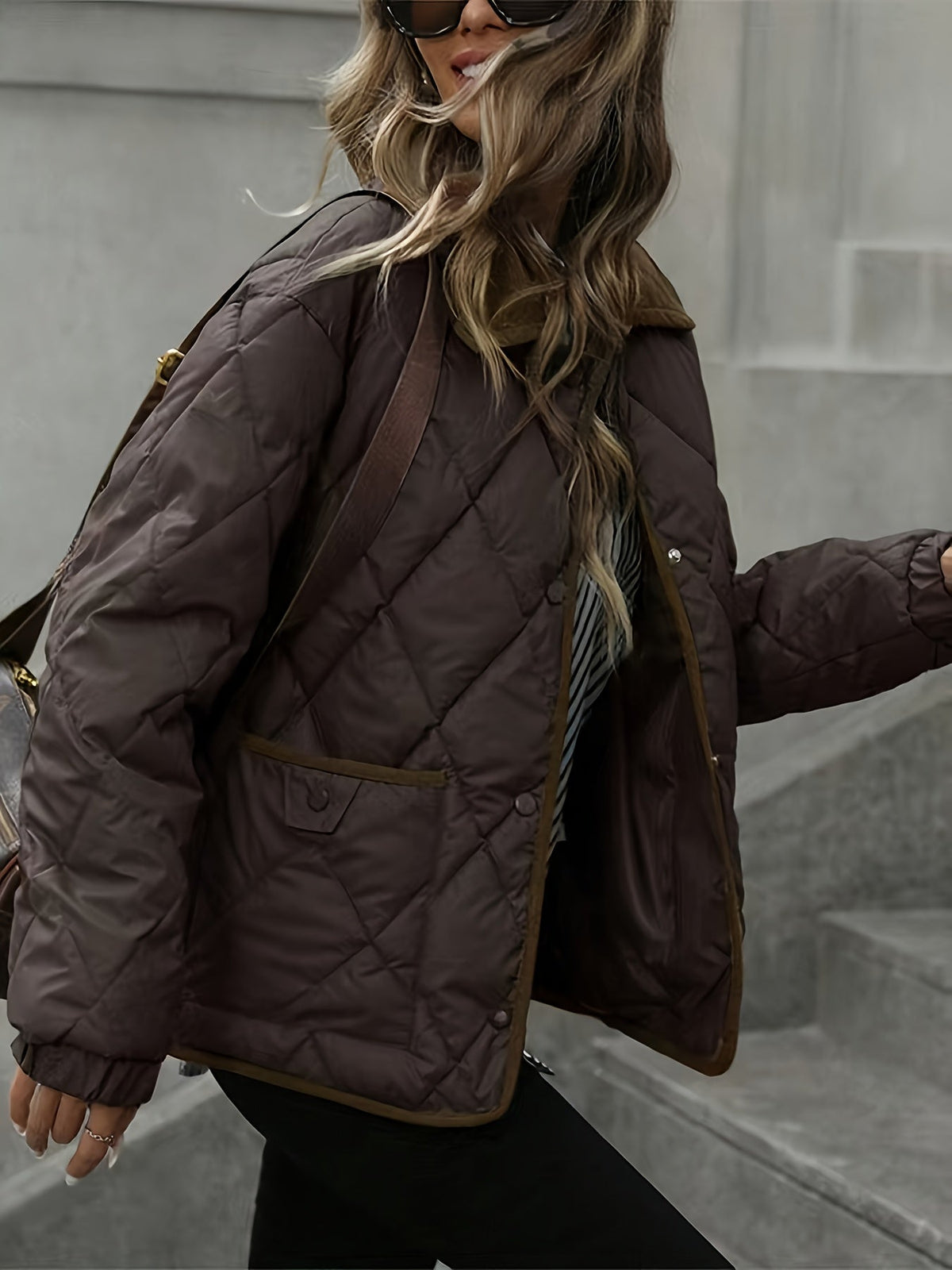 Quilted Women's Jacket with Functional Pockets | L&S - 4 - London-stylehouse.com