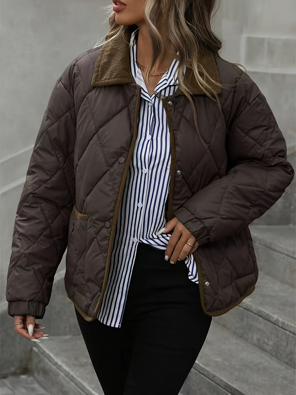Quilted Women's Jacket with Functional Pockets | L&S - 5 - London-stylehouse.com