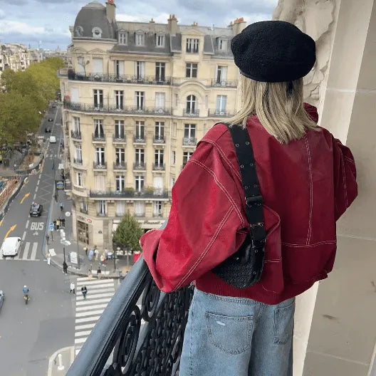 Women's Oversized Jacket with Statement Sleeves | L&S - 4 - London-stylehouse.com