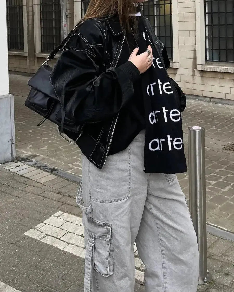 Women's Oversized Jacket with Statement Sleeves | L&S - 5 - London-stylehouse.com