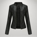 Women's Fitted Jacket with Modern Stand Collar & Zip Pockets | L&S - 2 - London-stylehouse.com