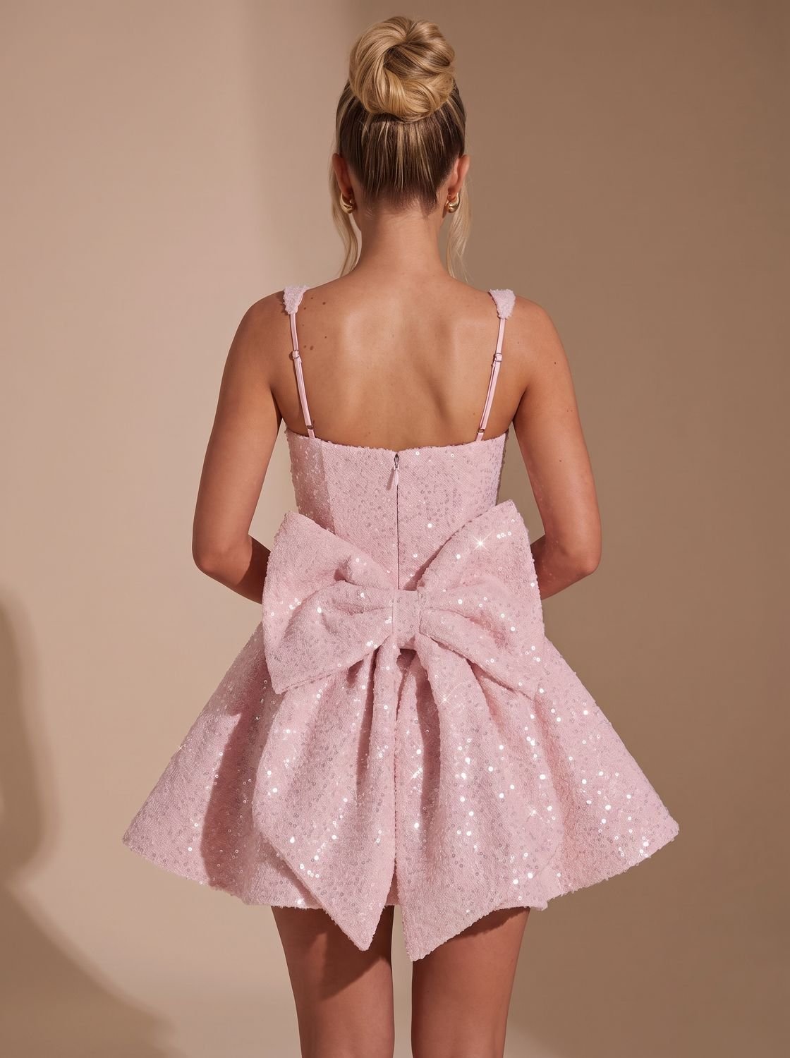 Flared Women's Dress with Bow Detail | L&S - 3 - London-stylehouse.com