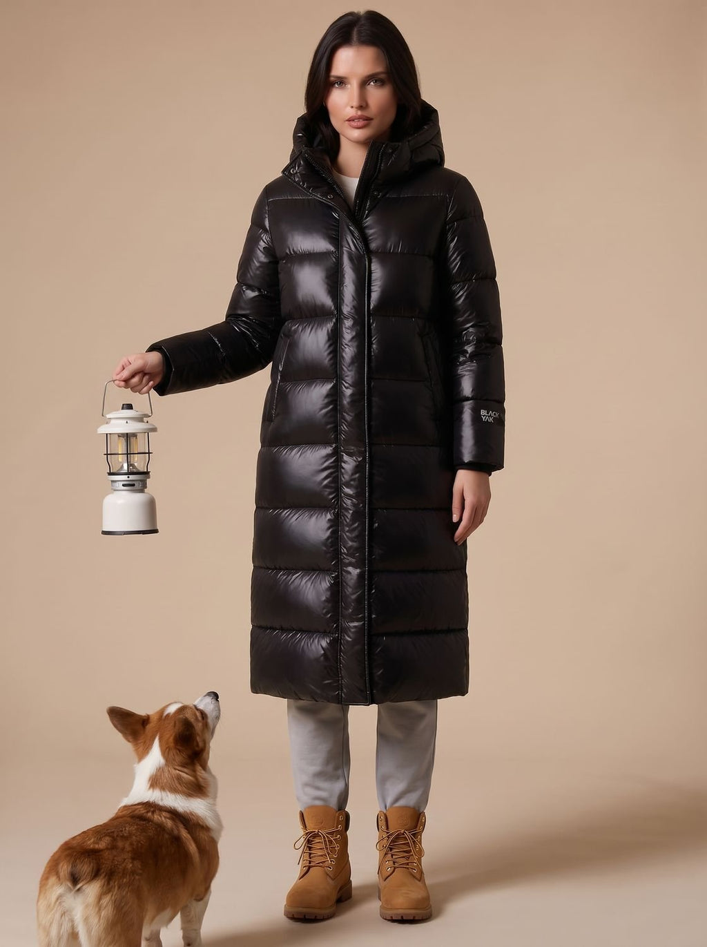 Long Women's Quilted Coat with Hood & Stylish Puffer Design | L&S - 2 - London-stylehouse.com