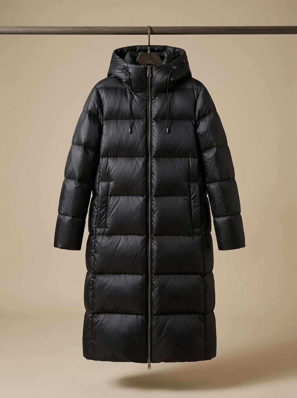 Long Women's Quilted Coat with Hood & Stylish Puffer Design | L&S - 3 - London-stylehouse.com