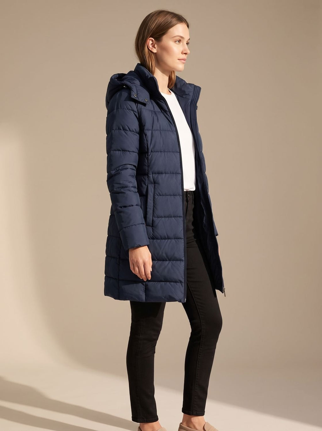 Women's Padded Jacket with Adjustable Hood | L&S - 1 - London-stylehouse.com