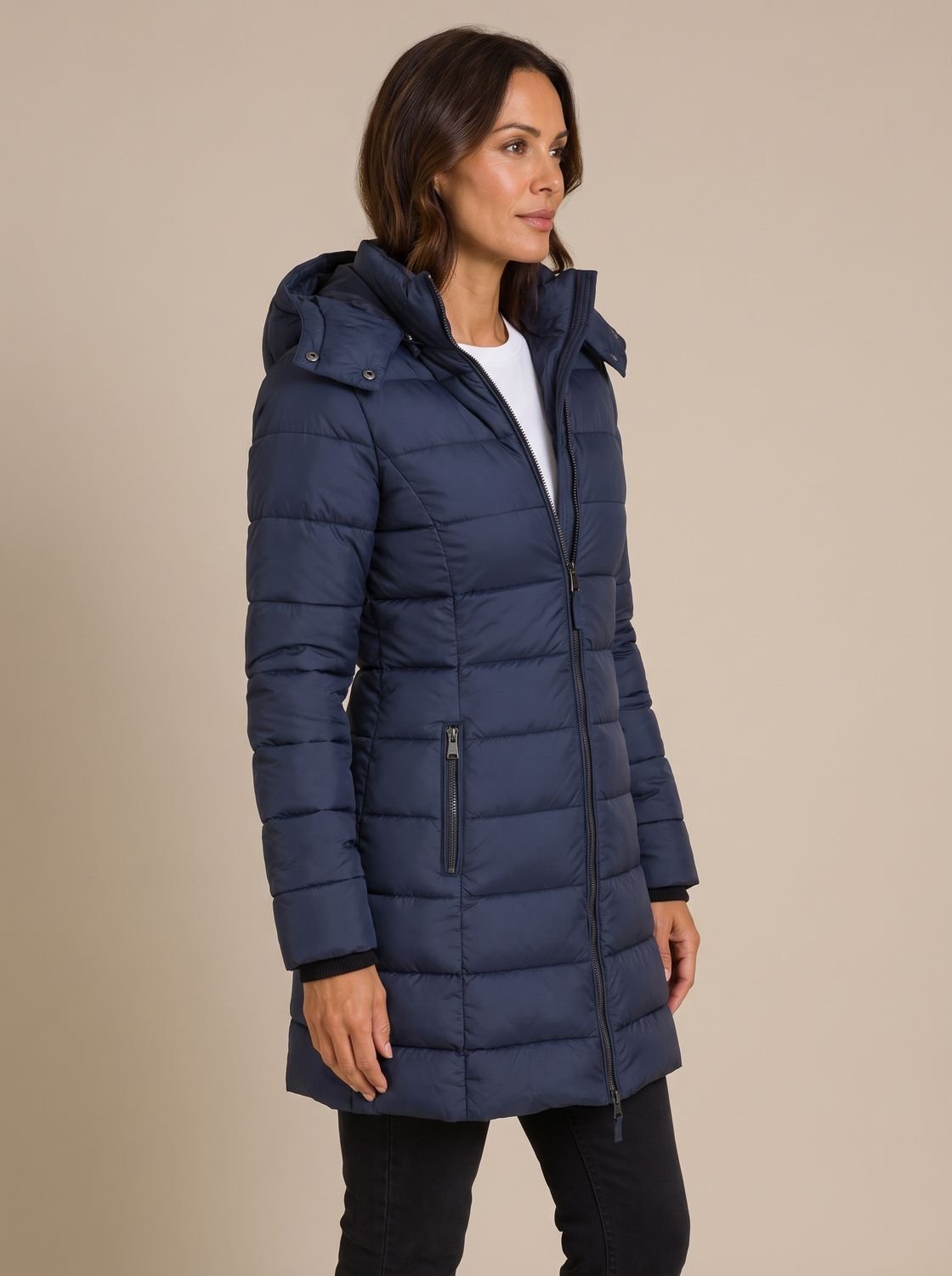 Women's Padded Jacket with Adjustable Hood | L&S - 2 - London-stylehouse.com