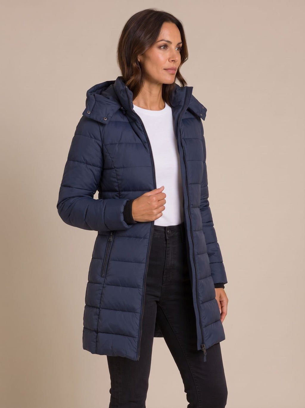 Women's Padded Jacket with Adjustable Hood | L&S - 3 - London-stylehouse.com