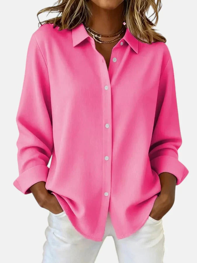 Women's Blouse with Classic Collar and Relaxed Fit - 1 - London-stylehouse.com