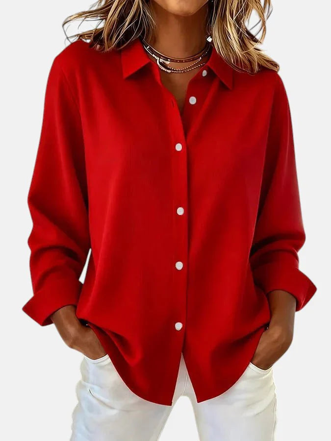 Women's Blouse with Classic Collar and Relaxed Fit - 2 - London-stylehouse.com