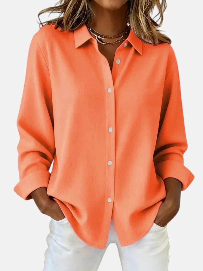 Women's Blouse with Classic Collar and Relaxed Fit - 3 - London-stylehouse.com